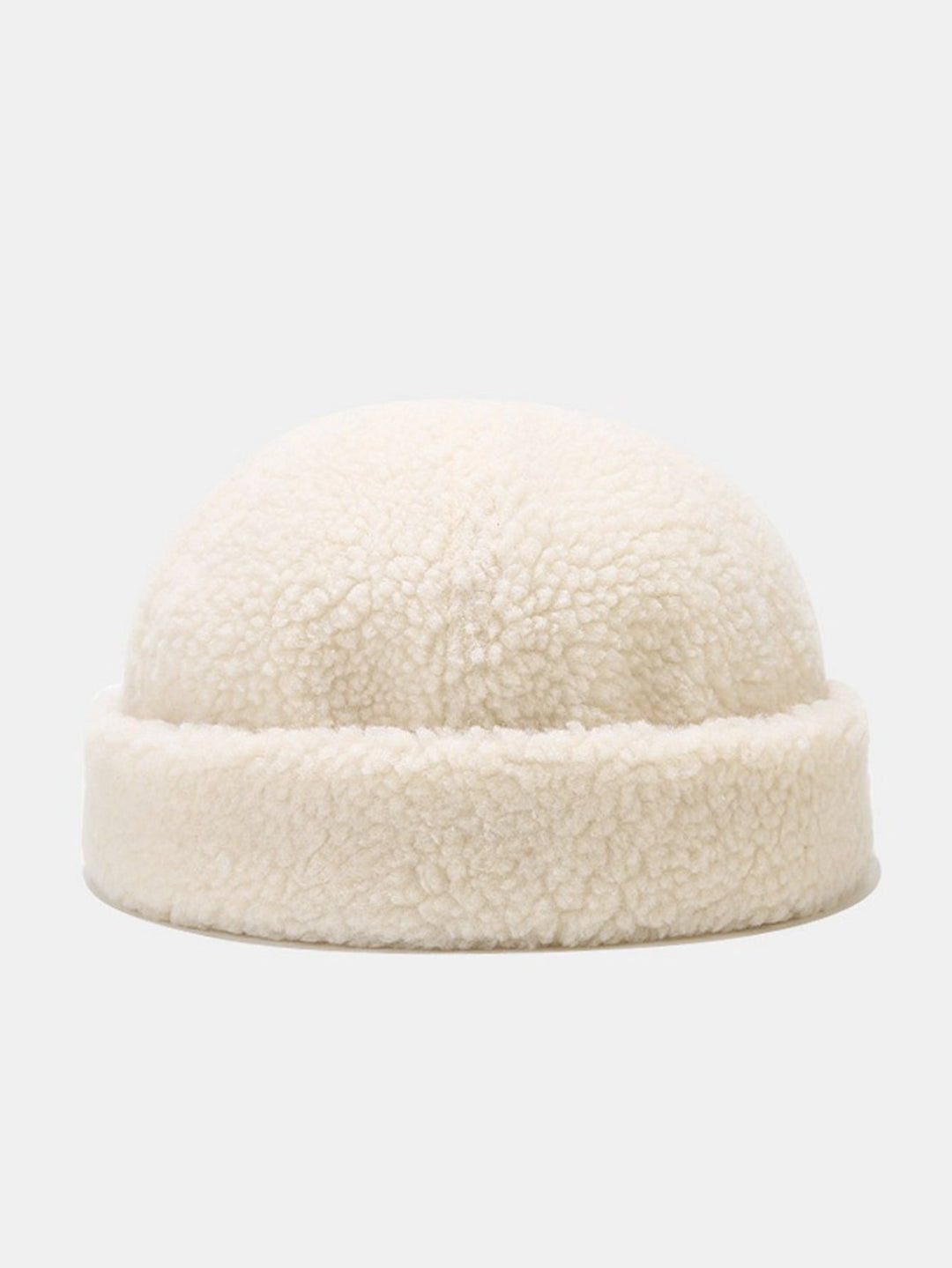 Warm Lamb Fleece Simple Solid Color Brimless Hat