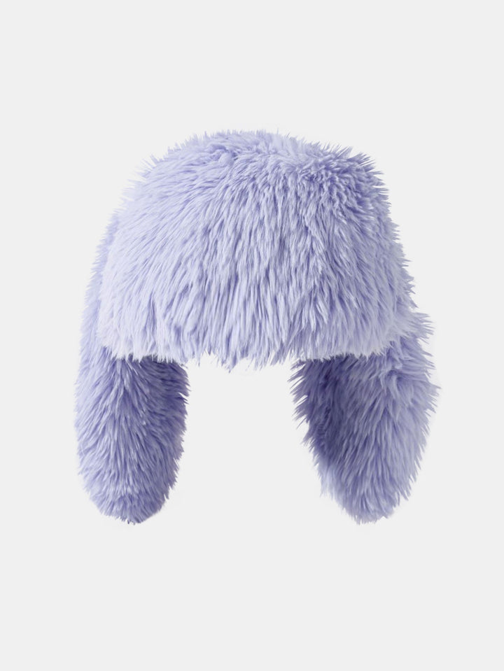 Cute Cartoon Rabbit Ear Decor Soft Furry Warm Plush Hat With Fun Designer