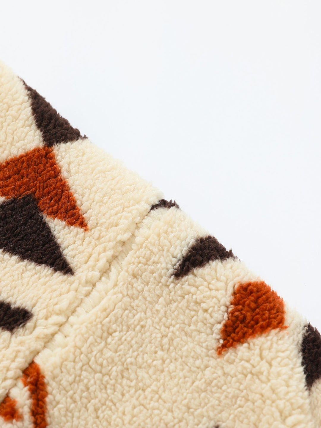 Relax Fit Tribal Geometry Teddy Hoodie