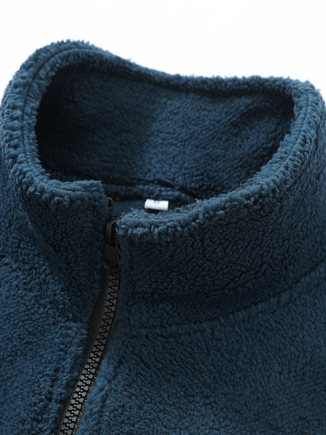 Relax Fit Contrast Tribal Geometry Teddy Jacket