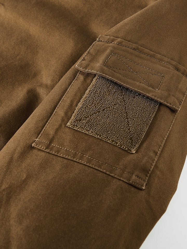 Teddy Lined Zip Up Chino Bomber Jacket