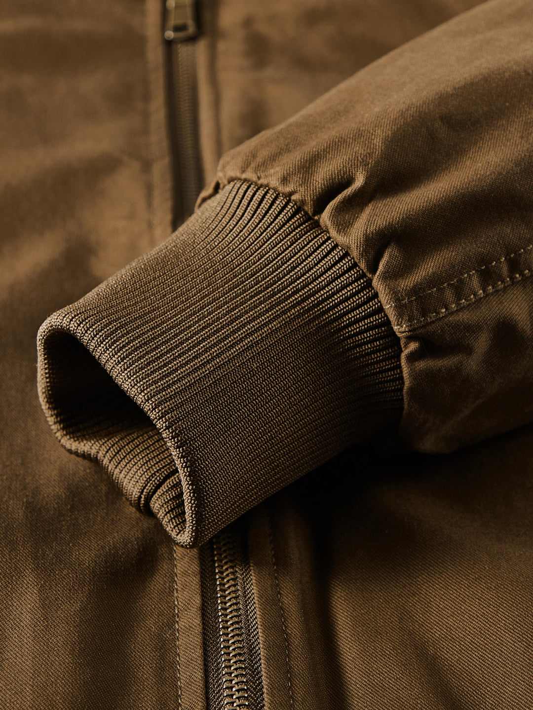 Teddy Lined Zip Up Chino Bomber Jacket
