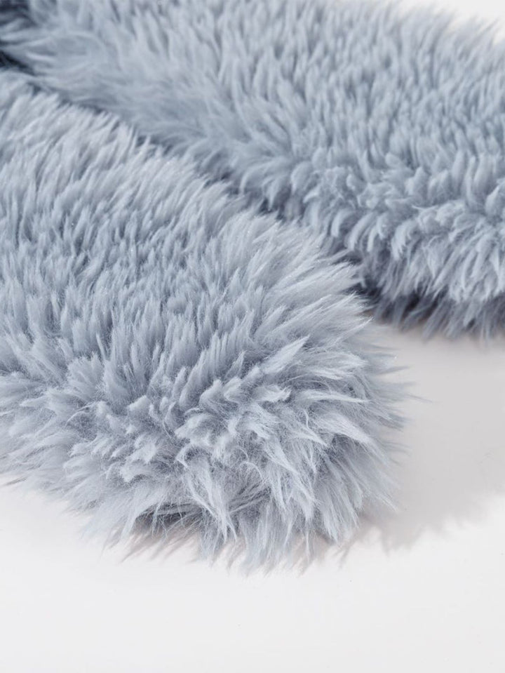 Cute Cartoon Rabbit Ear Decor Soft Furry Warm Plush Hat With Fun Designer