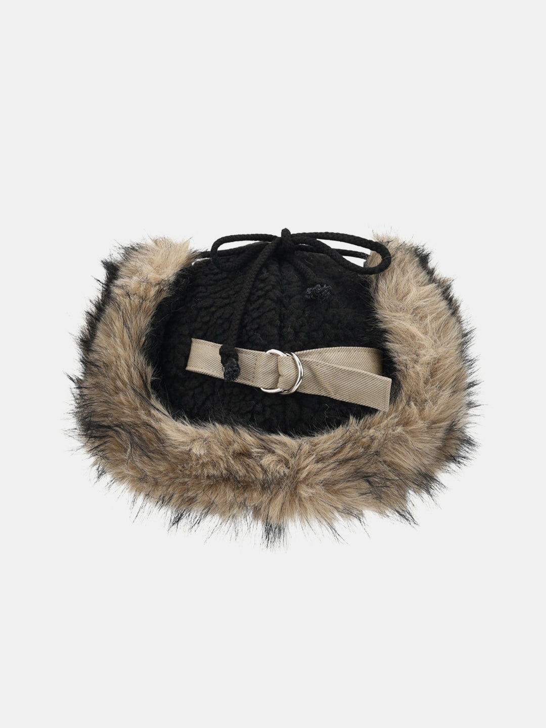 Faux Fur And Lambskin Fleece Patchwork Winter Thickened Warm Earflap Hat