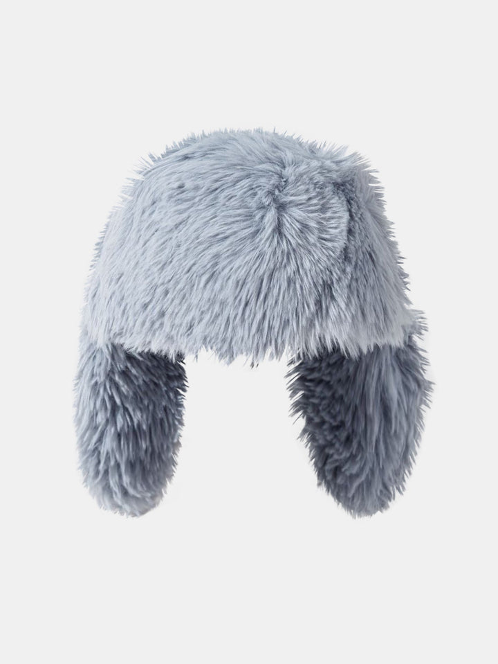 Cute Cartoon Rabbit Ear Decor Soft Furry Warm Plush Hat With Fun Designer