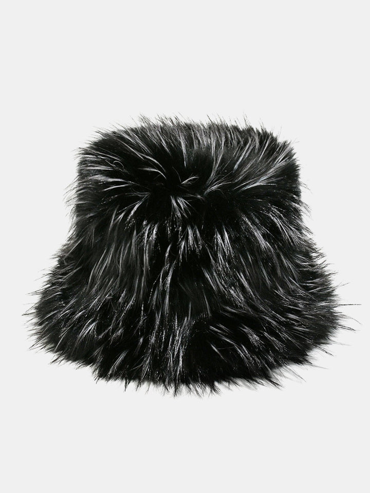 Faux Fox Fur Thickened Fur Plush Bucket Hat