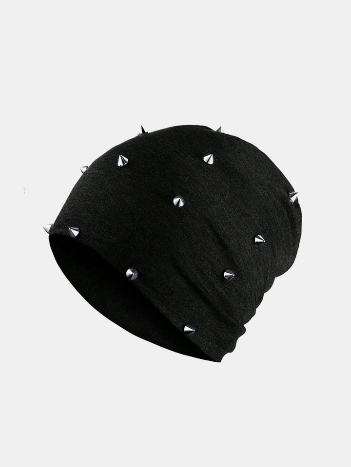Vintage Punk Style Lightweight Warm Rivet Beanie Hat
