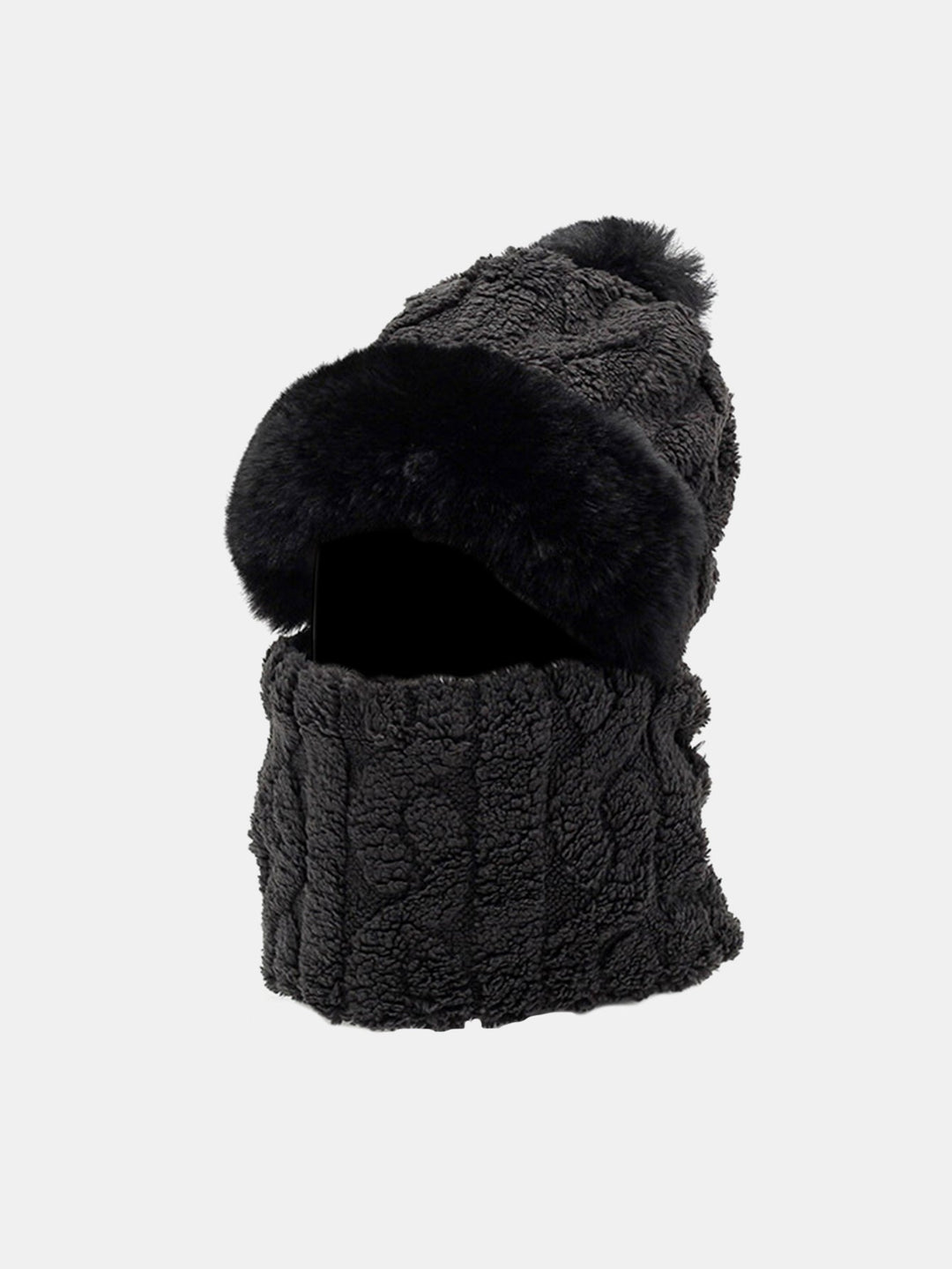 Winter Warm Thickened Full Coverage Fleece-Lined Balaclava Hat With Ear Flap Face Mask