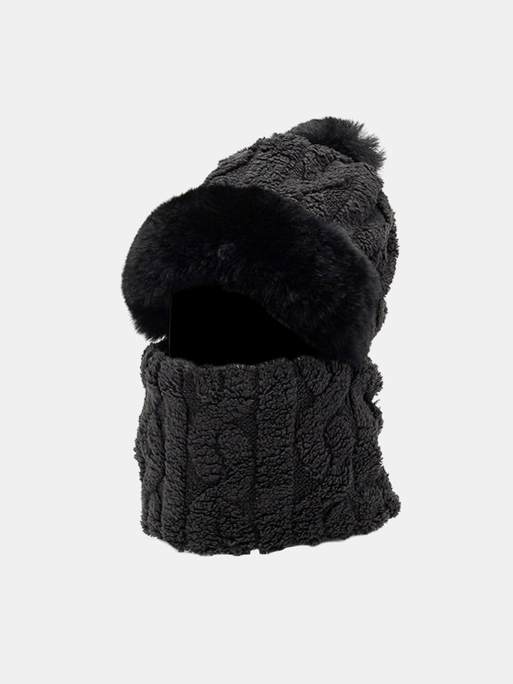 Winter Warm Thickened Full Coverage Fleece-Lined Balaclava Hat With Ear Flap Face Mask