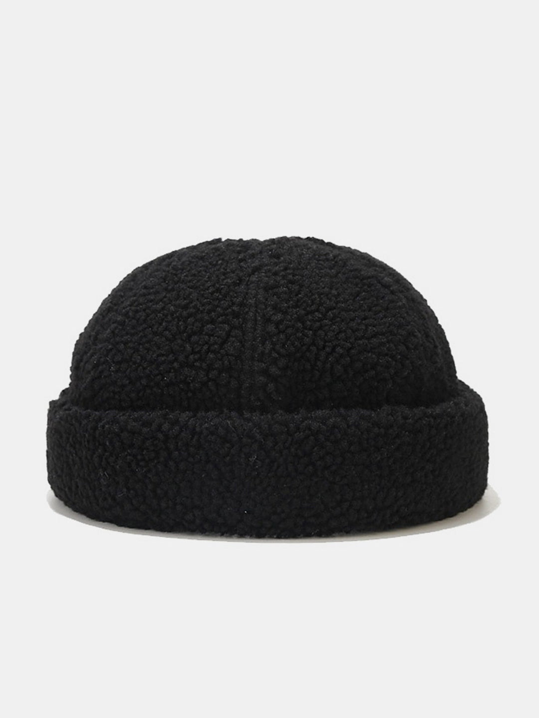 Warm Lamb Fleece Simple Solid Color Brimless Hat