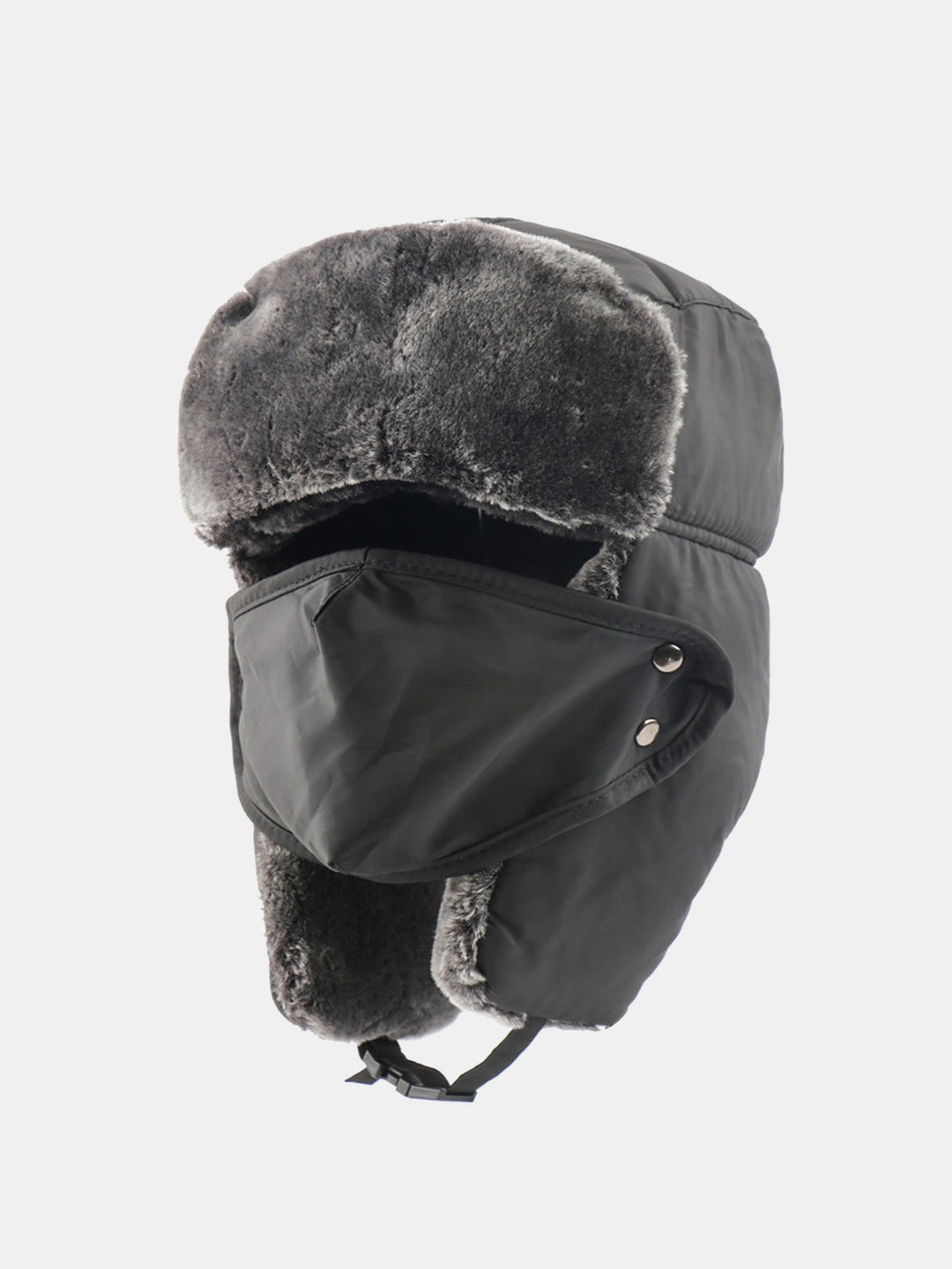 Outdoor Ski Protective Cap Warm Thick Leather Winter Hat With Face Mask
