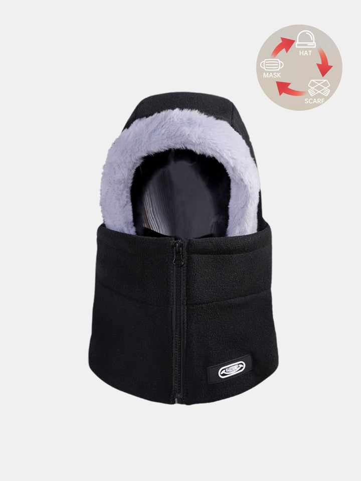 Zippered Windproof Thickened Warm Balaclava Hat