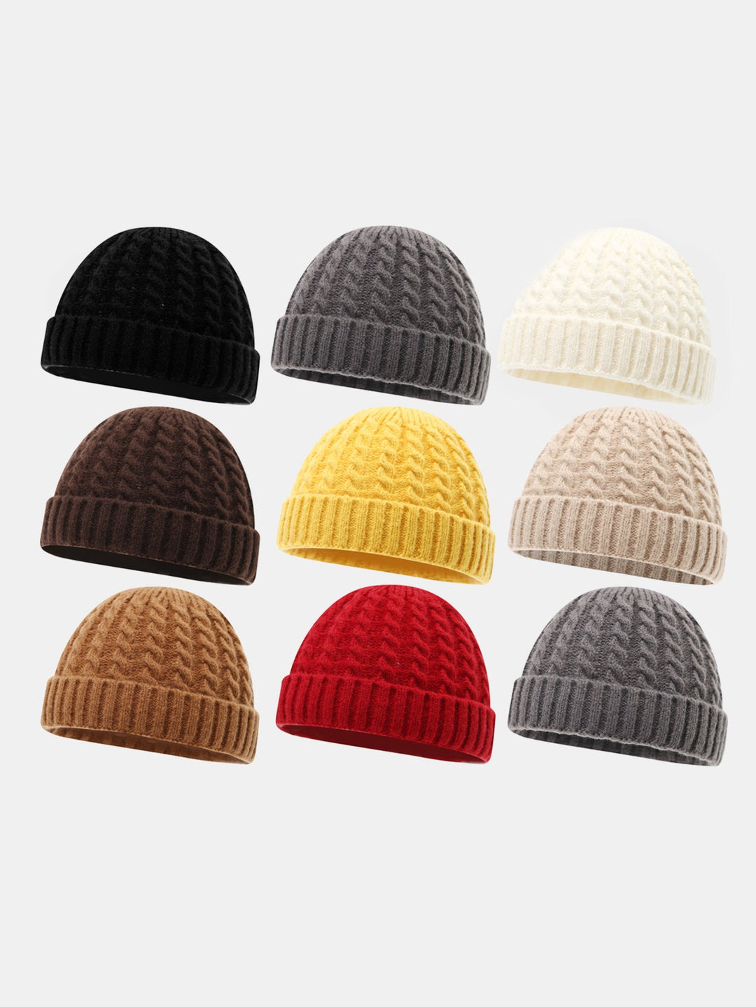 Warm Vintage Cable Knit Beanie Hat