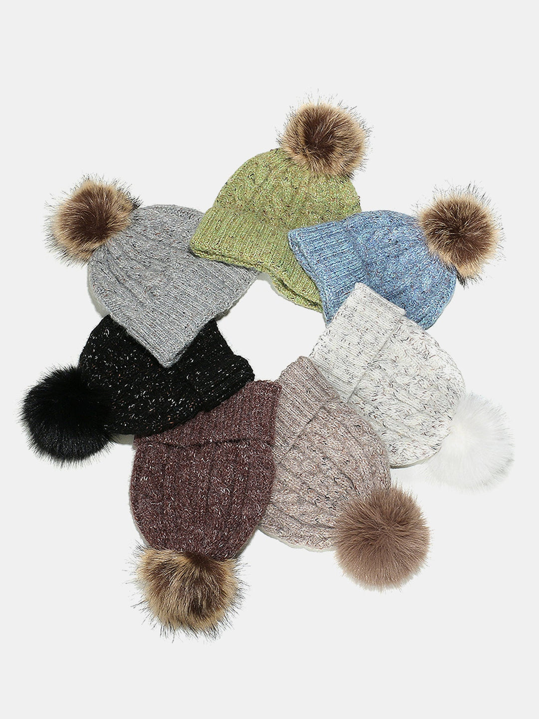 Warm Knitted Hat With Pompom
