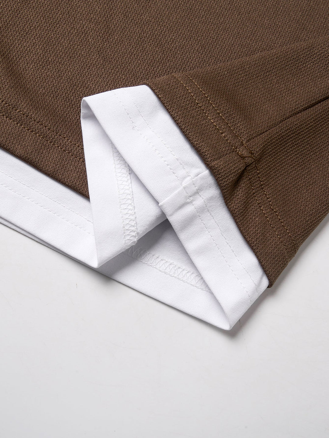 2 Pieces Relax Fit 2 In 1 Notched Collar Textured T-Shirt