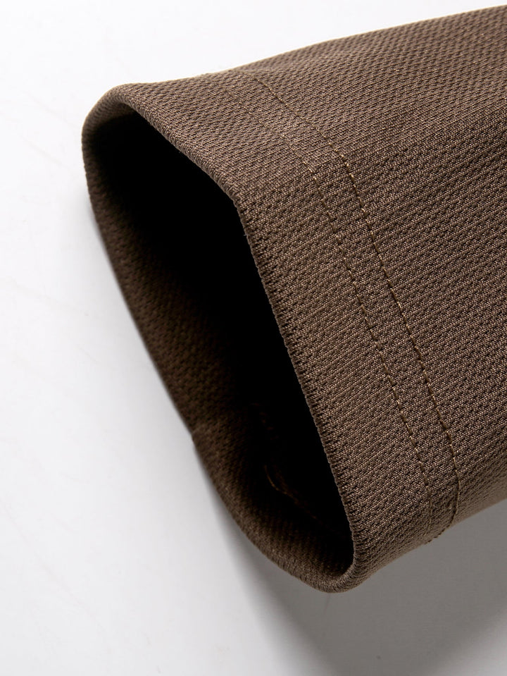 2 Pieces Relax Fit 2 In 1 Notched Collar Textured T-Shirt