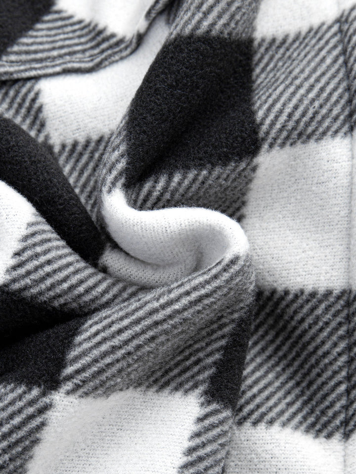 Flannel Fleece Lined Zip Up Hooded Shirt