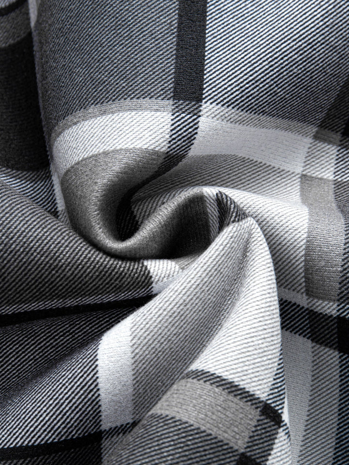 Flannel Fleece Lined Hooded Button Up Shirt