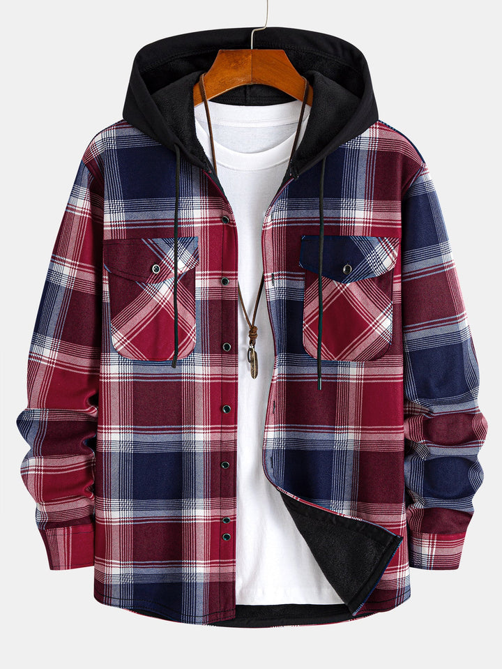 Fleece Lined Flannel Hooded Shirt