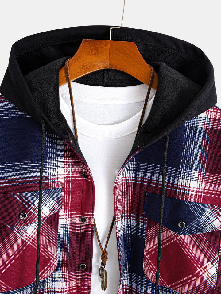 Fleece Lined Flannel Hooded Shirt