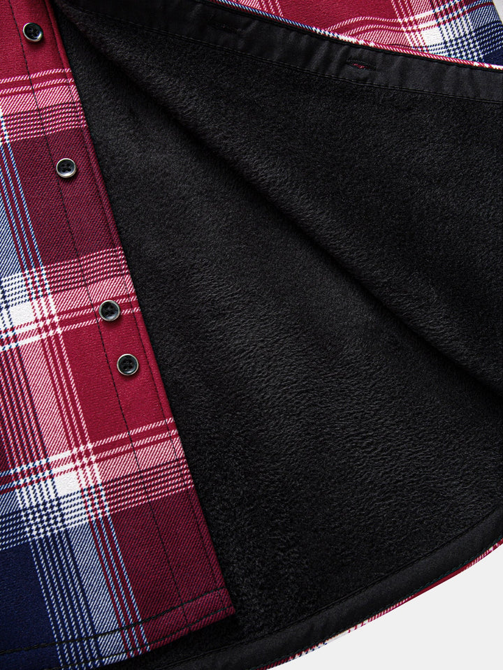 Fleece Lined Flannel Hooded Shirt