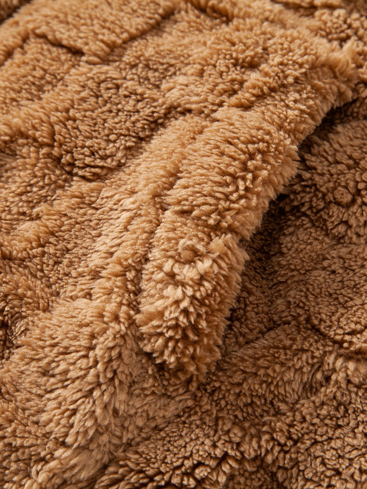 Checkerboard Teddy Zip Up Hoodie