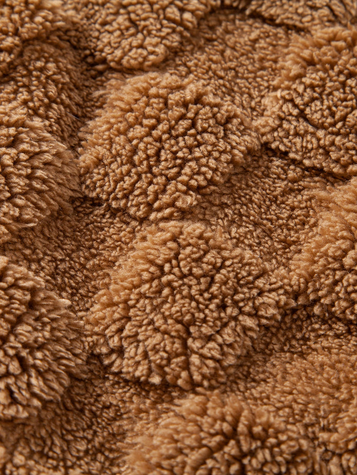 Checkerboard Teddy Zip Up Hoodie