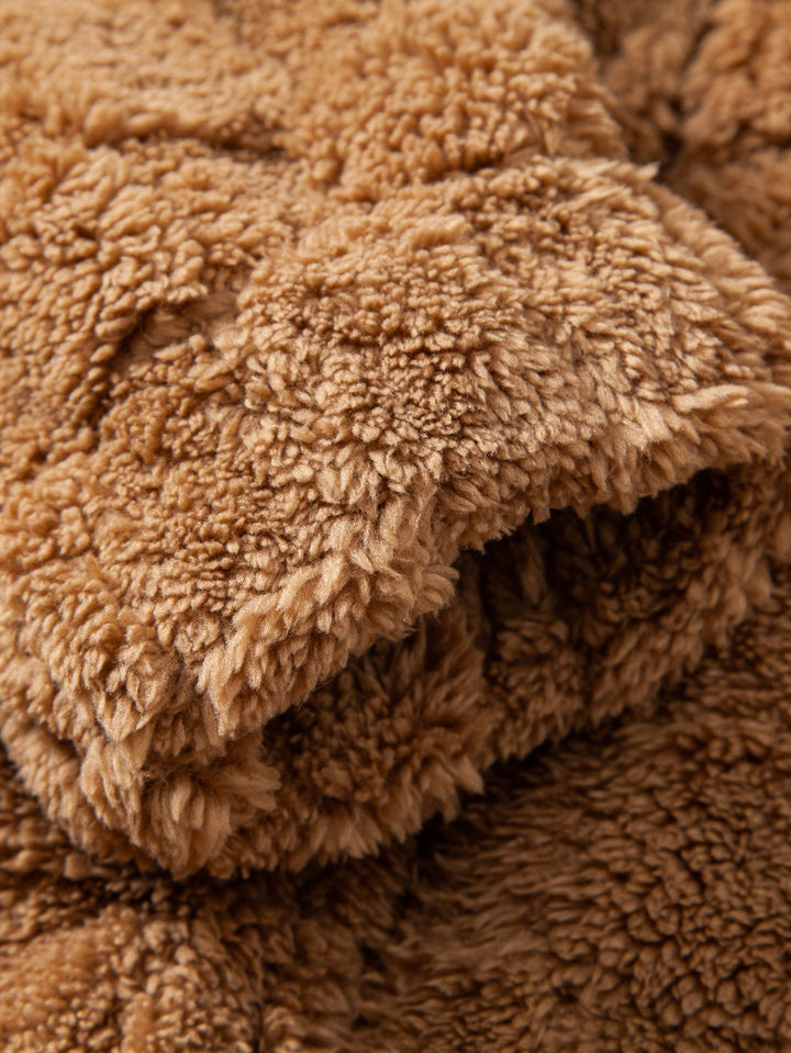 Checkerboard Teddy Zip Up Hoodie