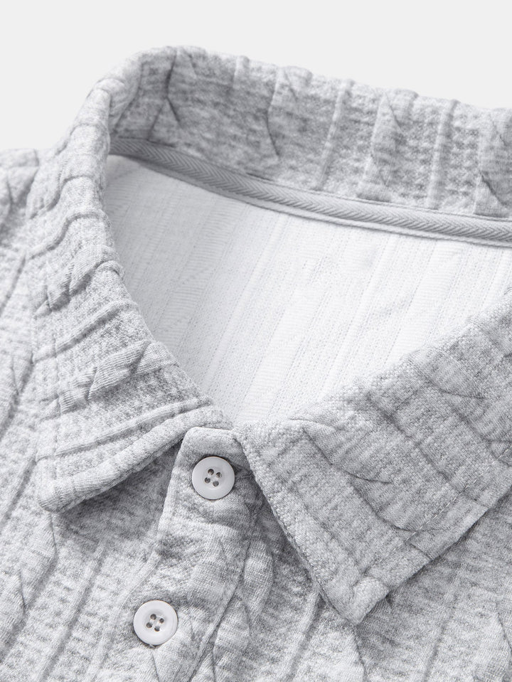 Relax Fit Twisted Jacquard Polo Sweatshirt