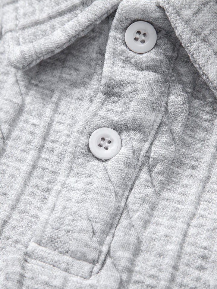 Relax Fit Twisted Jacquard Polo Sweatshirt