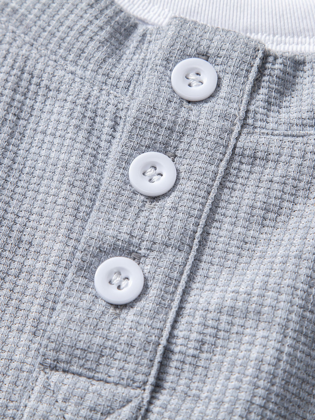 2 In 1 Henley Collar Waffle T-Shirt