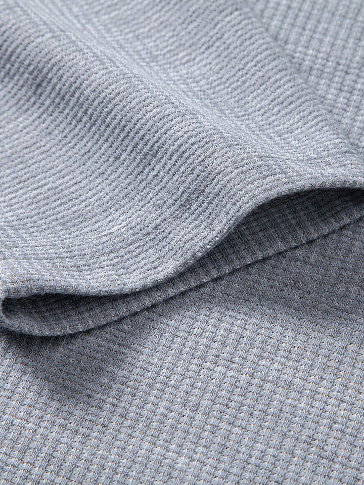 2 In 1 Henley Collar Waffle T-Shirt