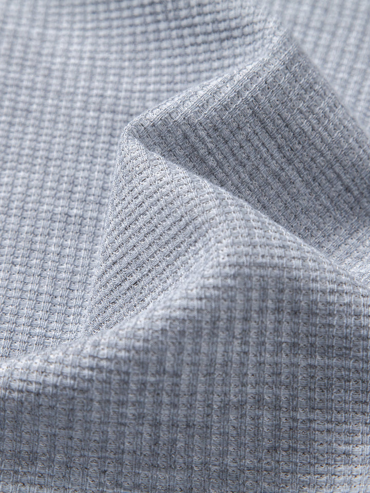 2 In 1 Henley Collar Waffle T-Shirt