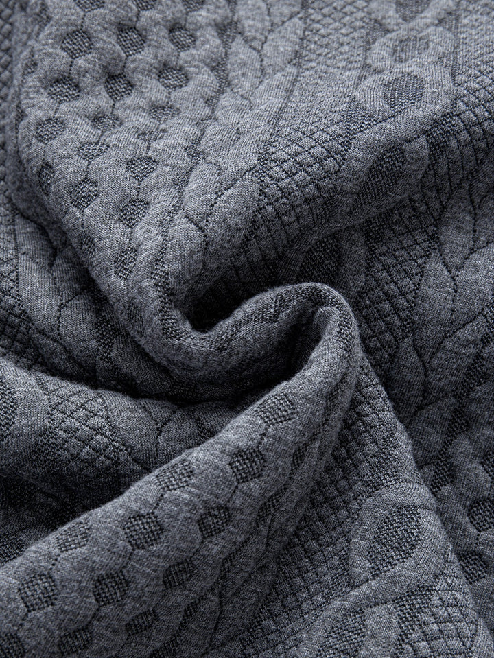 Faux Fur Lined Twist Jacquard Hooded Coat