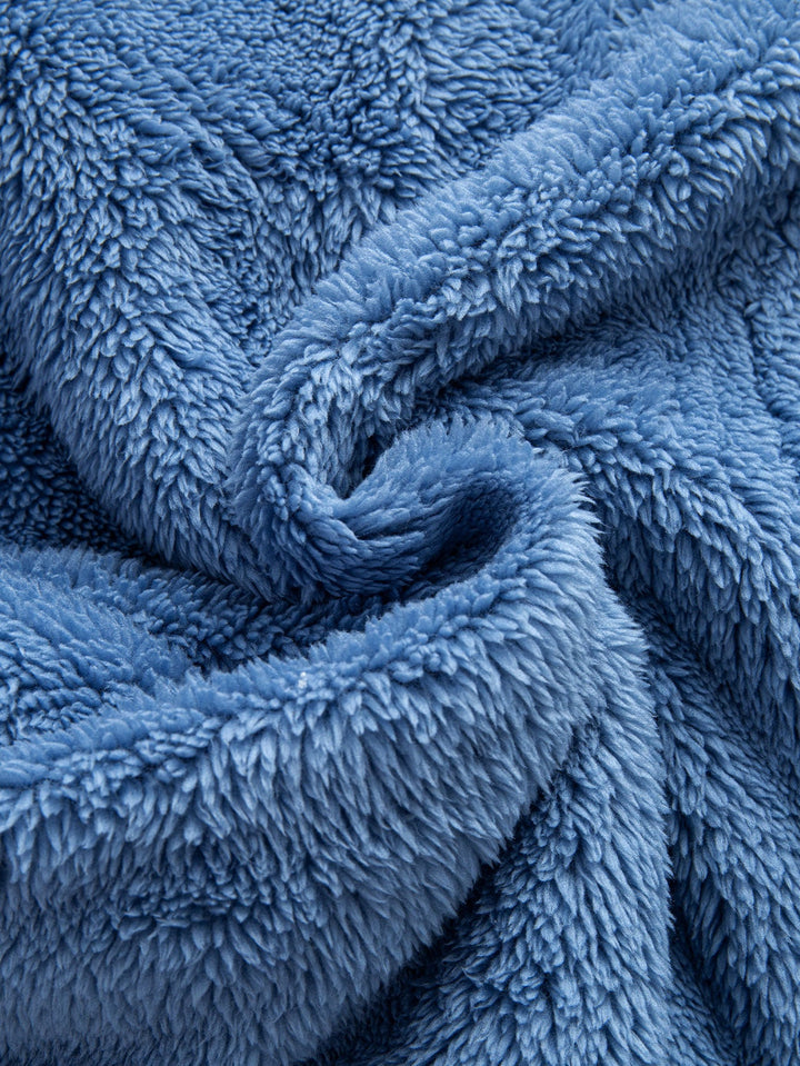 Contrast Teddy Hooded Shirt