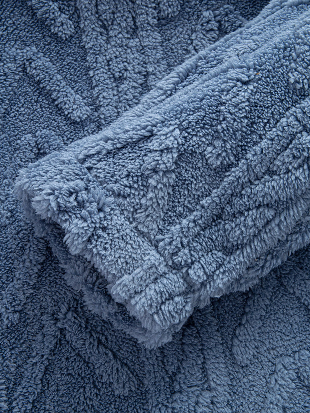 Contrast Geometric Jacquard Teddy Hooded Shirt