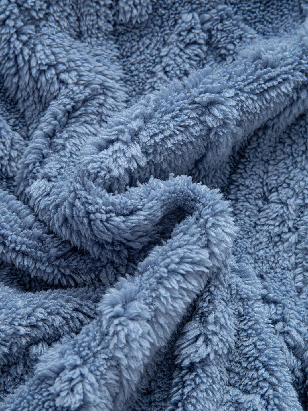 Contrast Geometric Jacquard Teddy Hooded Shirt