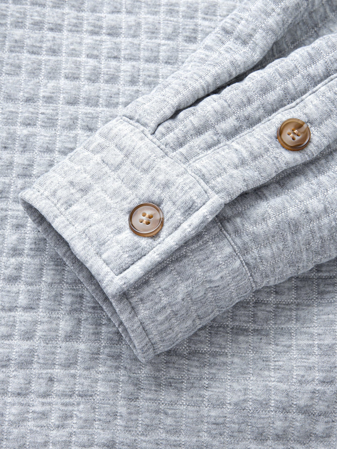 Contrast Waffle Hooded Shirt & Drawstring Waffle Jogger Pants