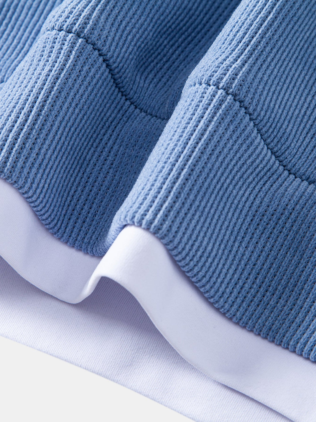 Relax Fit 2 In 1 Notched Collar Waffle Sweatshirt