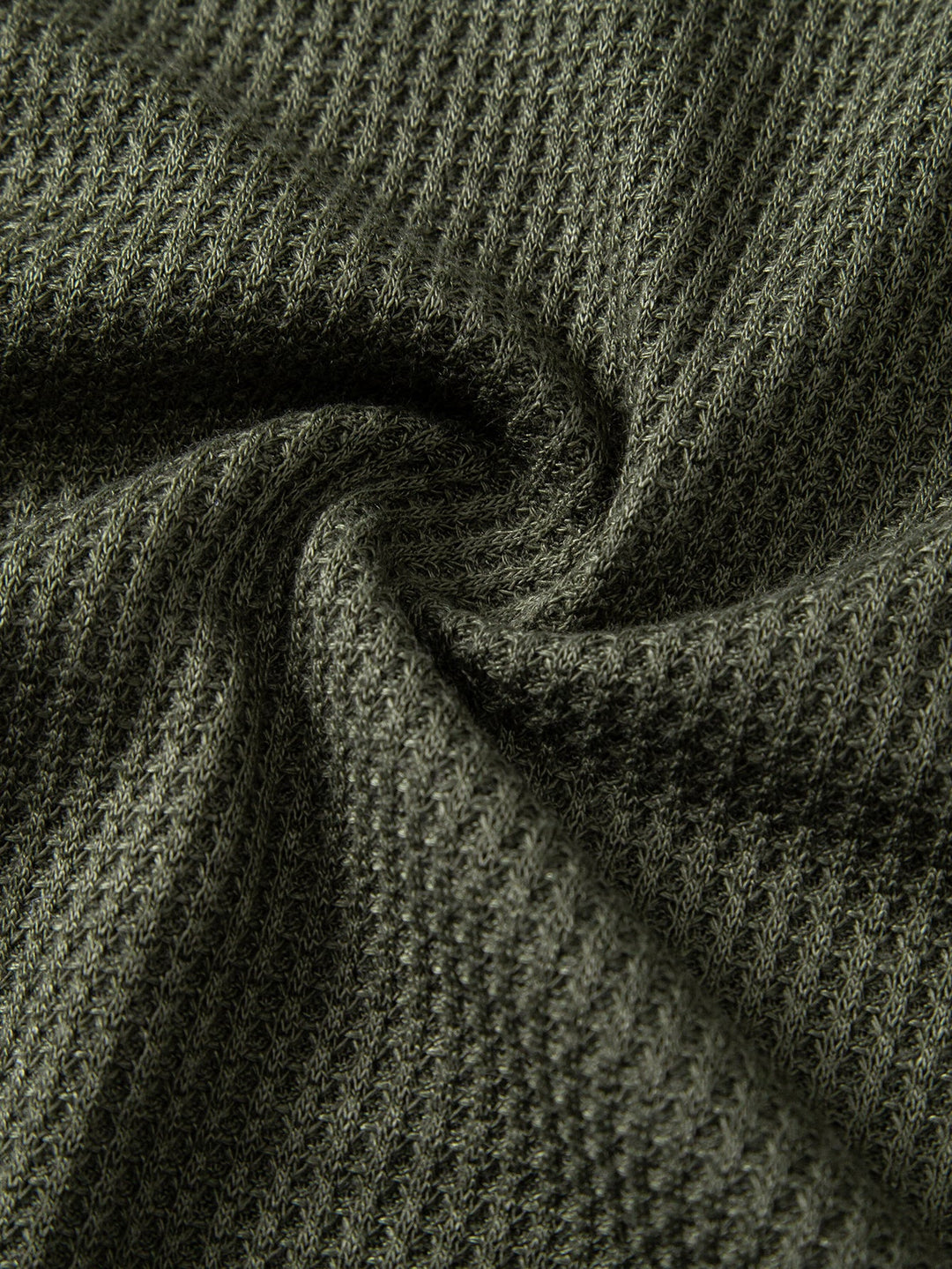 Camisa Henley Waffle com Manga Longa e Barra Arqueada