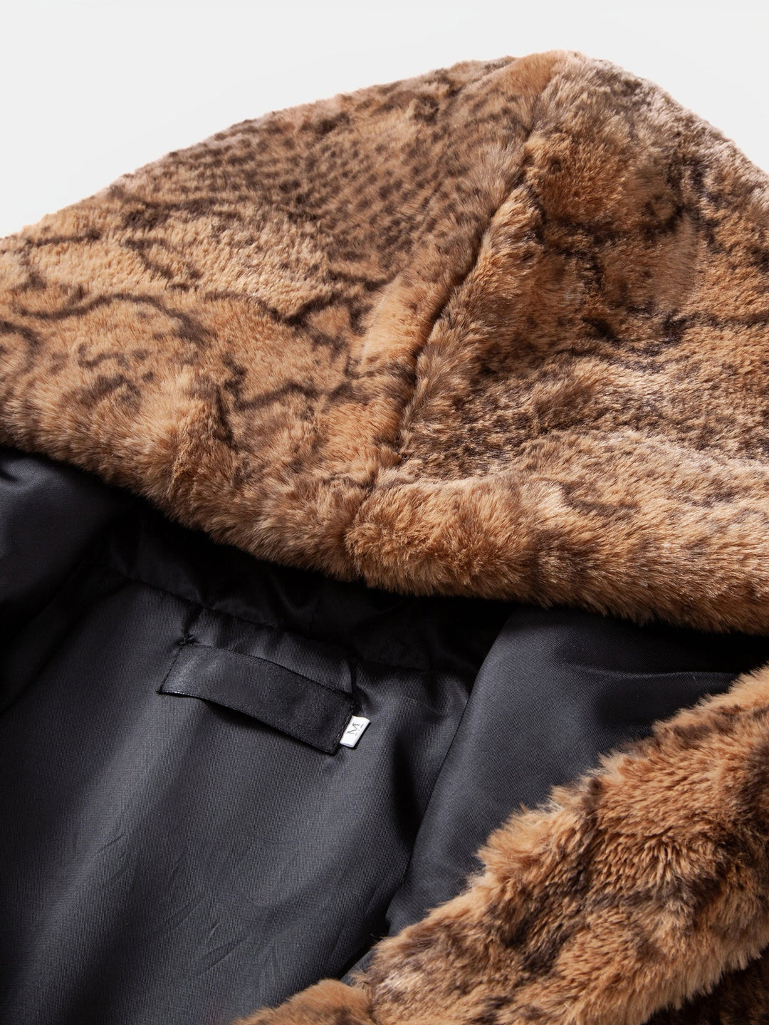 Faux Fur Serpentine Zip Up Hooded Vest