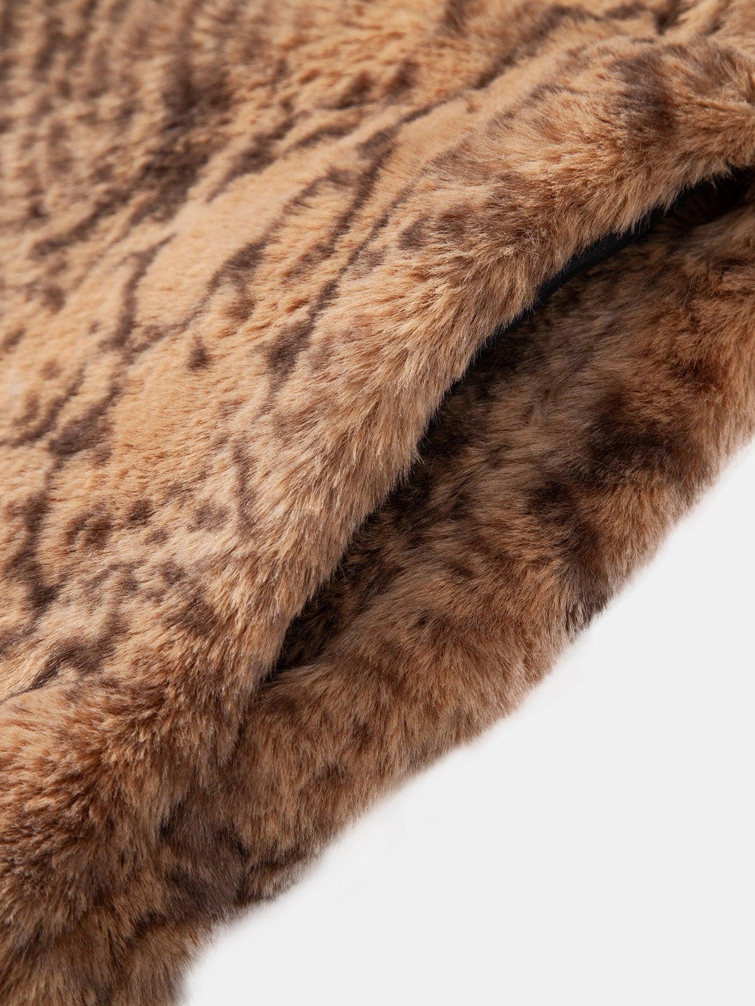 Faux Fur Serpentine Zip Up Hooded Vest