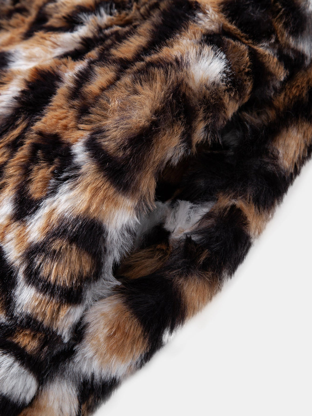 Faux Fur Leopard Zip Up Hooded Vest
