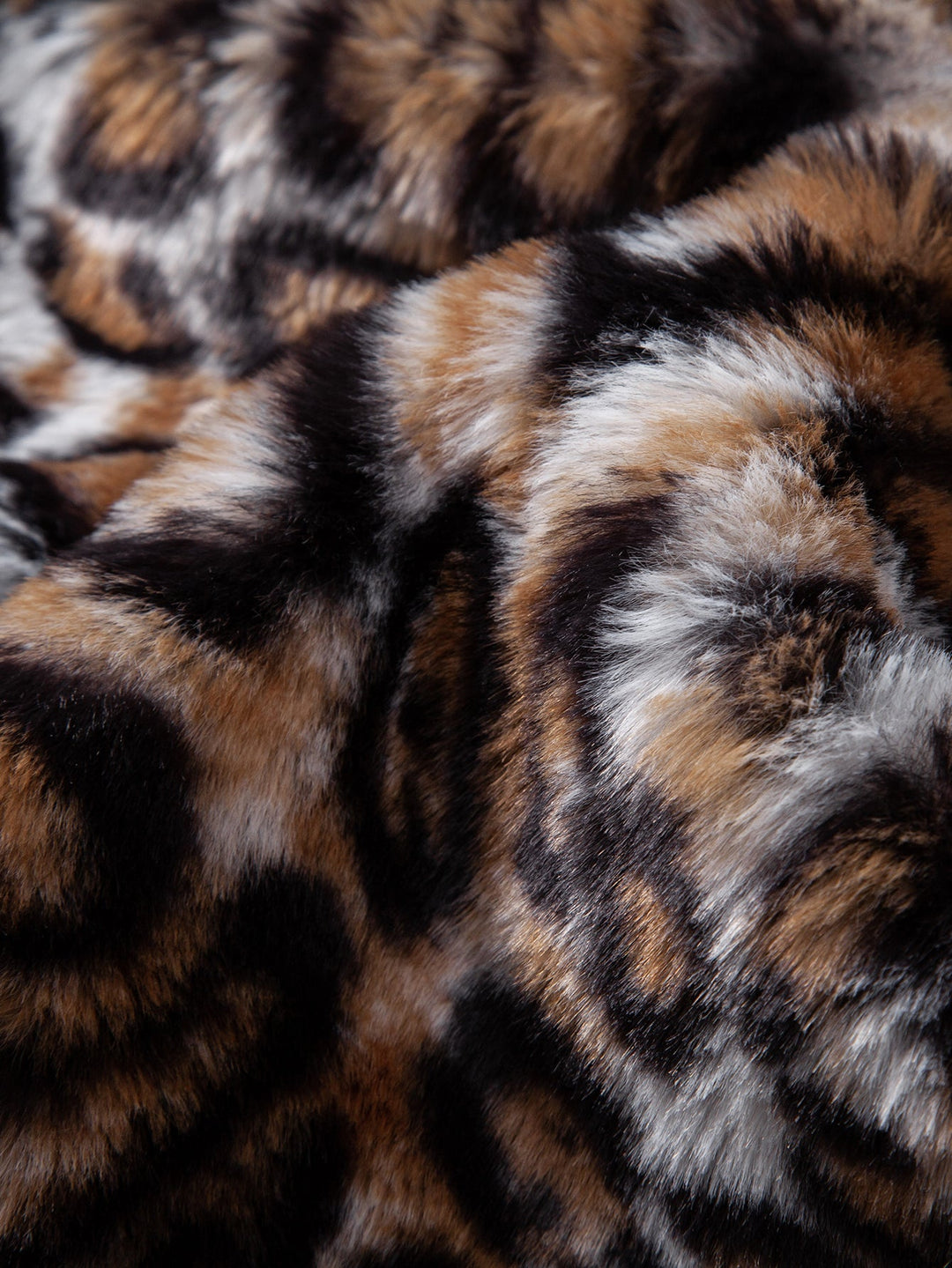 Faux Fur Leopard Zip Up Hooded Vest