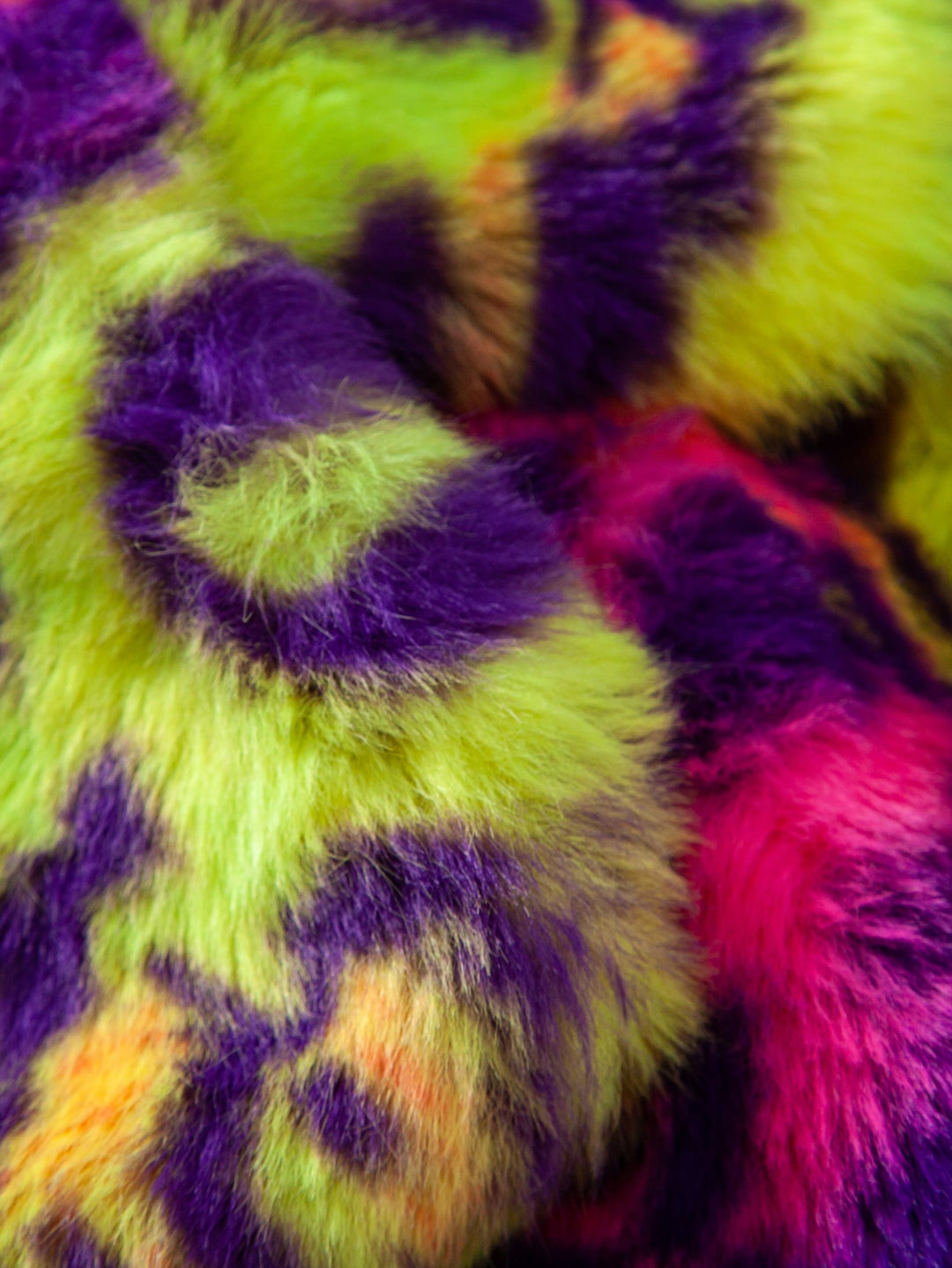 Faux Fur Colorful Leopard Notch Lapel Overcoat