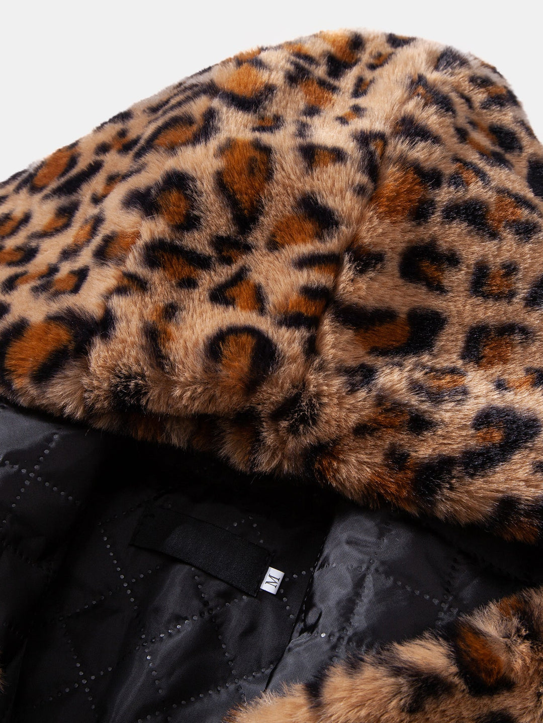 Faux Fur Leopard Hooded Overcoat