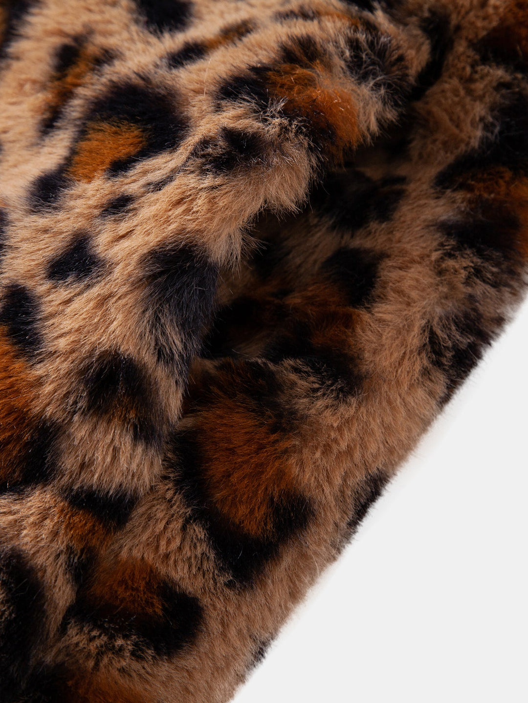 Faux Fur Leopard Hooded Overcoat