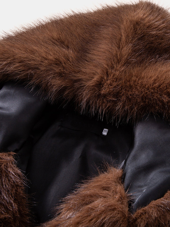 Faux Fur Hooded Overcoat