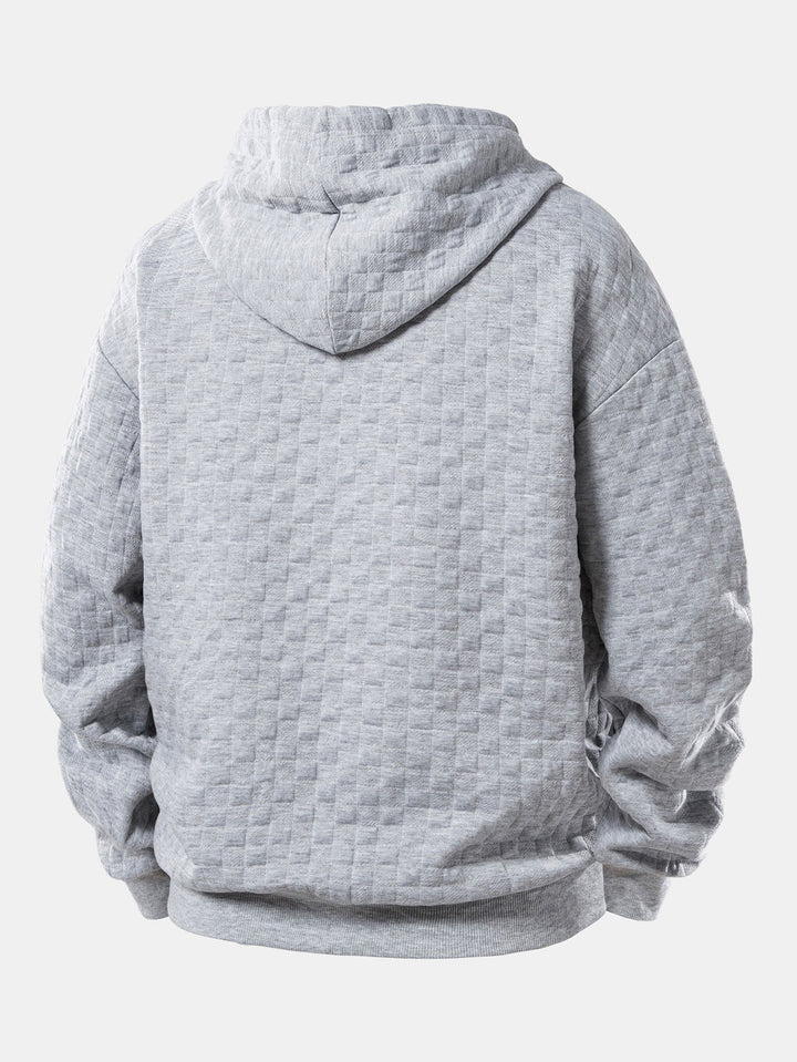 Relax Fit Checkerboard Jacquard Hoodie
