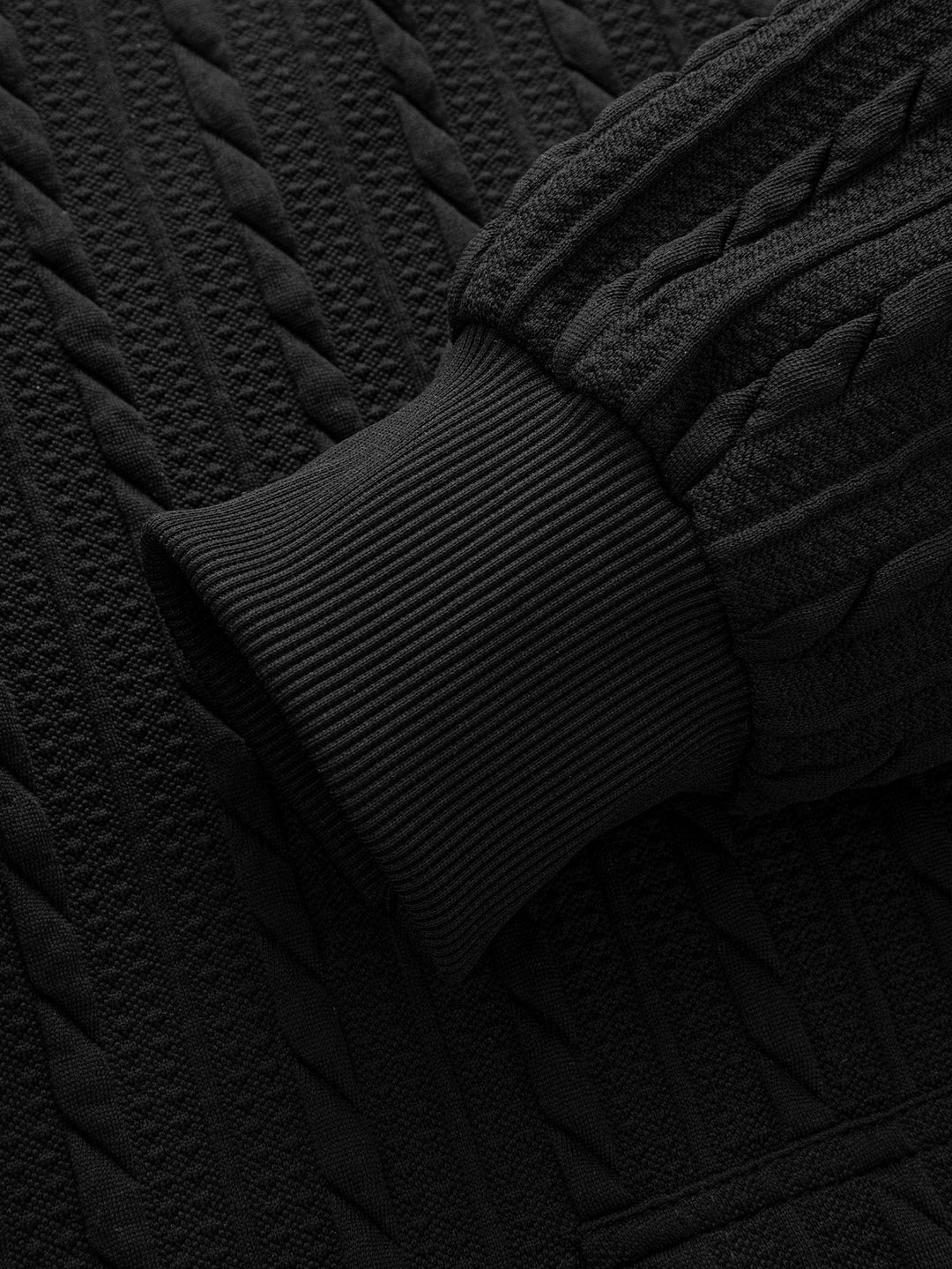 Relax Fit Twist Jacquard Zip Up Hoodie & Twisted Jacquard Straight Leg Pants